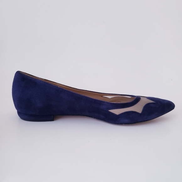 M. Gemi Blue Leather Suede Flats - Picture 9 of 16